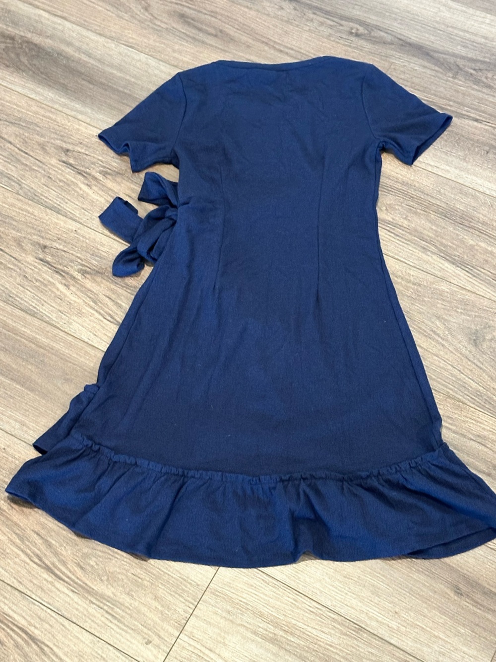 NWT! A Pea in the Pod Maternity Ruffle Navy Blue Dress Size Small - Picture 8 of 11